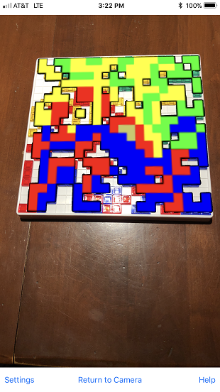 An Image Showing how the App fails when there is glare on the pieces.