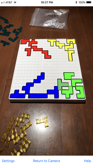 An image of FourthPlayer recognizing a Blokus Board